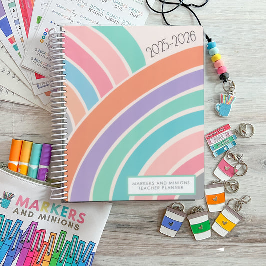 2025-2026 Teacher Planner - Rainbow - Closeout Sale!!
