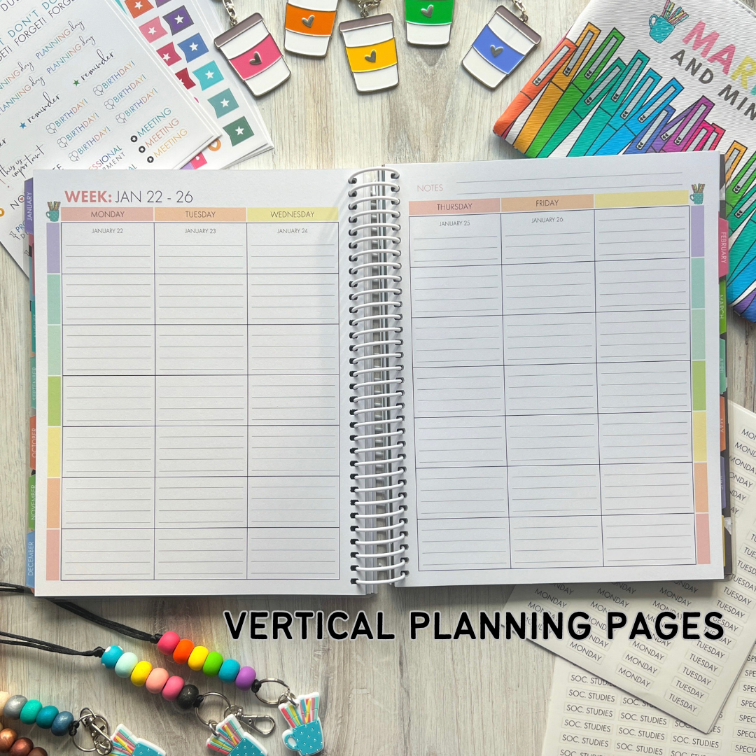2025-2026 Teacher Planner - Rainbow - Closeout Sale!!