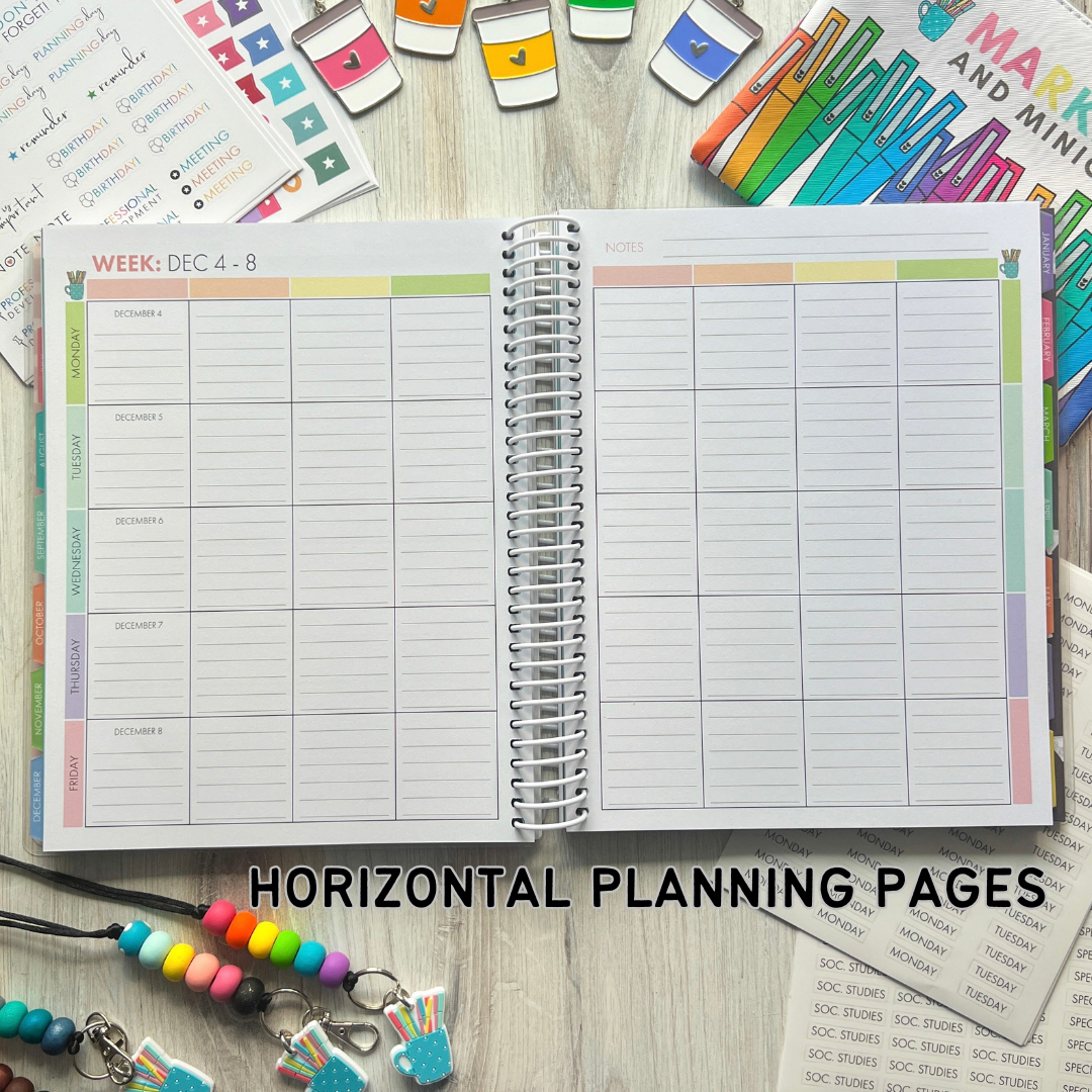 2025-2026 Teacher Planner - Rainbow - Closeout Sale!!
