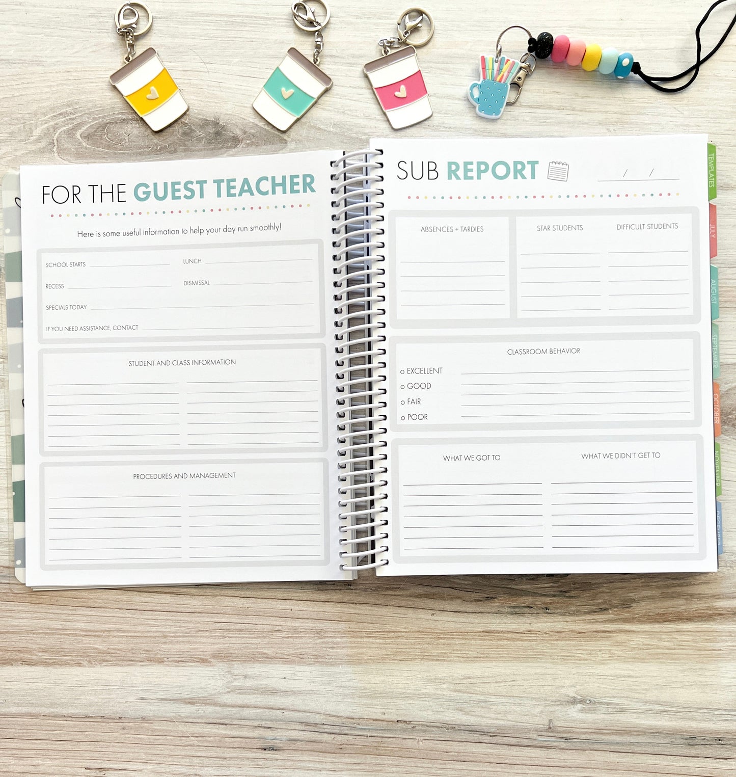 2025-2026 Teacher Planner - Rainbow - Closeout Sale!!