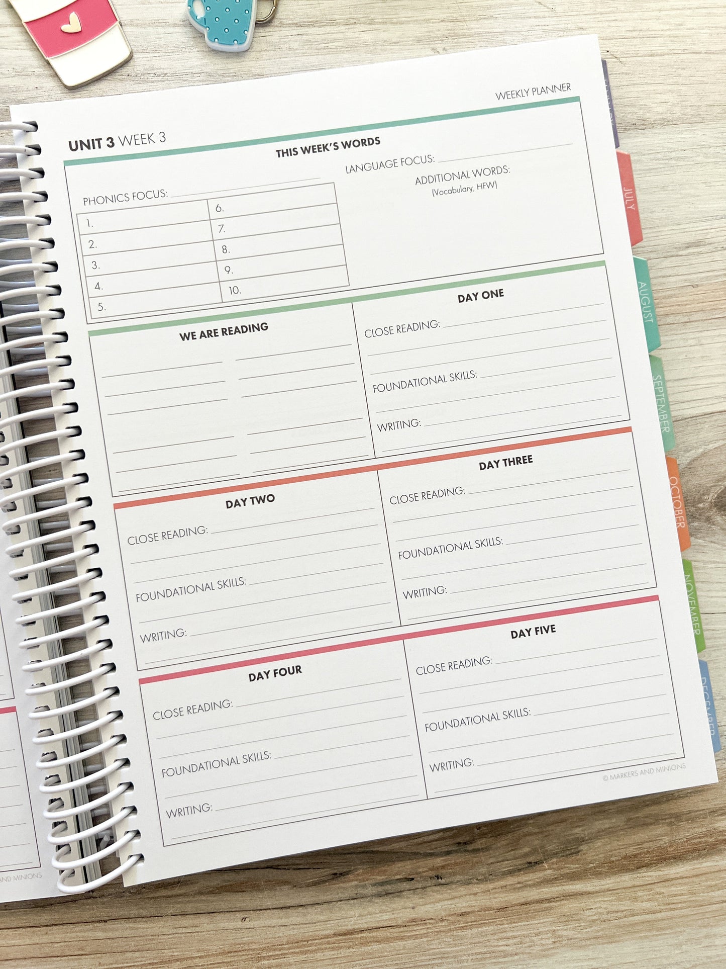 2025-2026 Teacher Planner - Rainbow - Closeout Sale!!