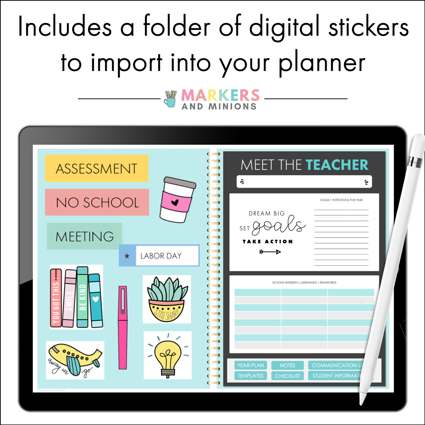 2025-2026 MM GoodNotes™ Teacher Planner (Free Yearly Updates)