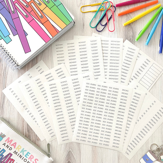 Planner Sticker Set - Clear Heading