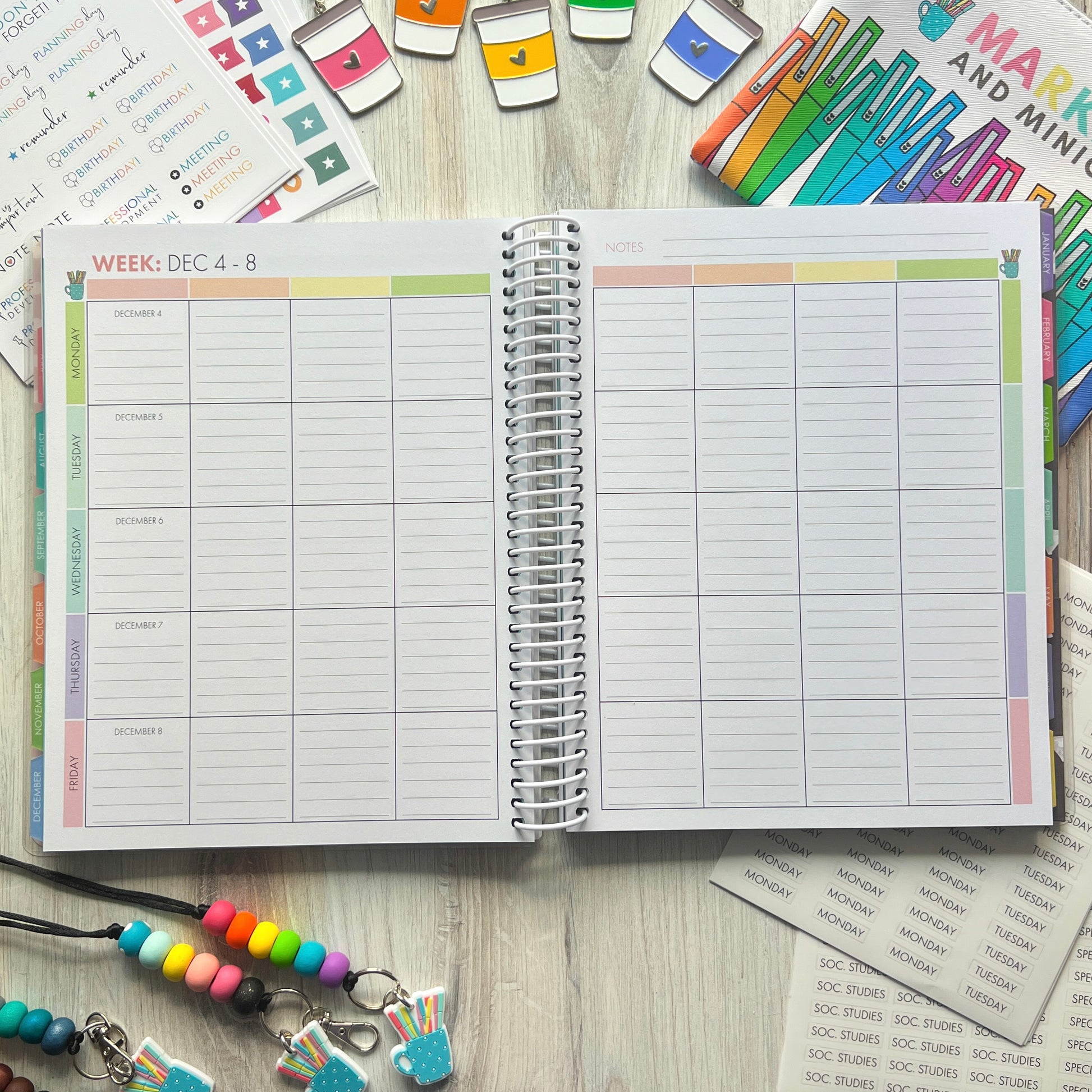 SOLD OUT - Markers and Minions Teacher Planner - Rainbow Cover - Markers &  Minions